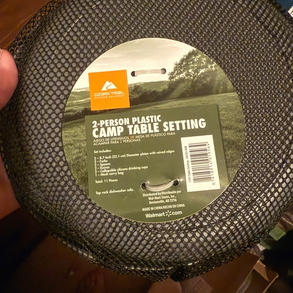 New Ozark Trail Outdoor Equipment 2 Person Plastic Camp Table Setting